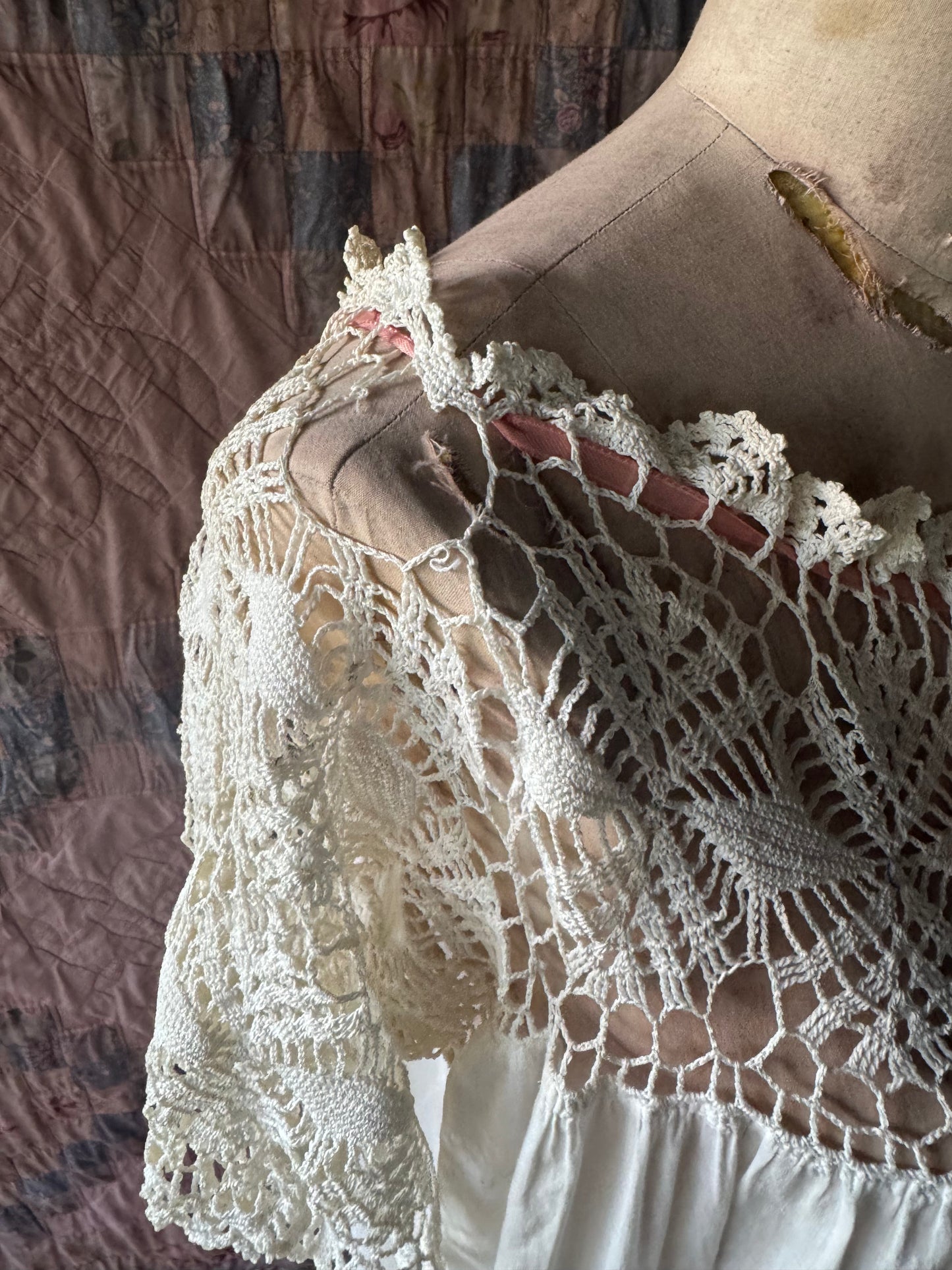 Antique cotton lace chemise