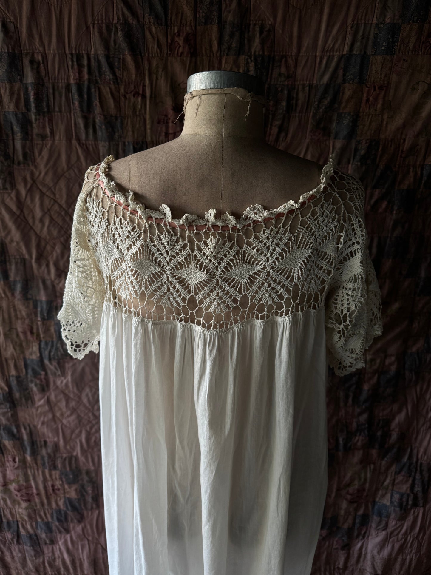 Antique cotton lace chemise