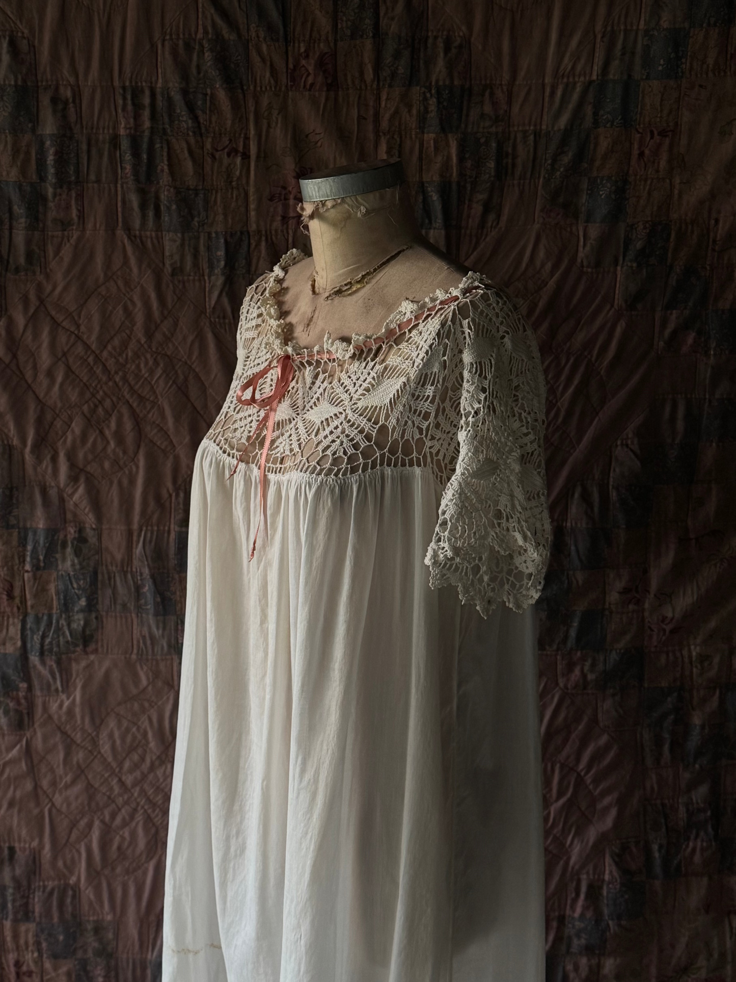 Antique cotton lace chemise