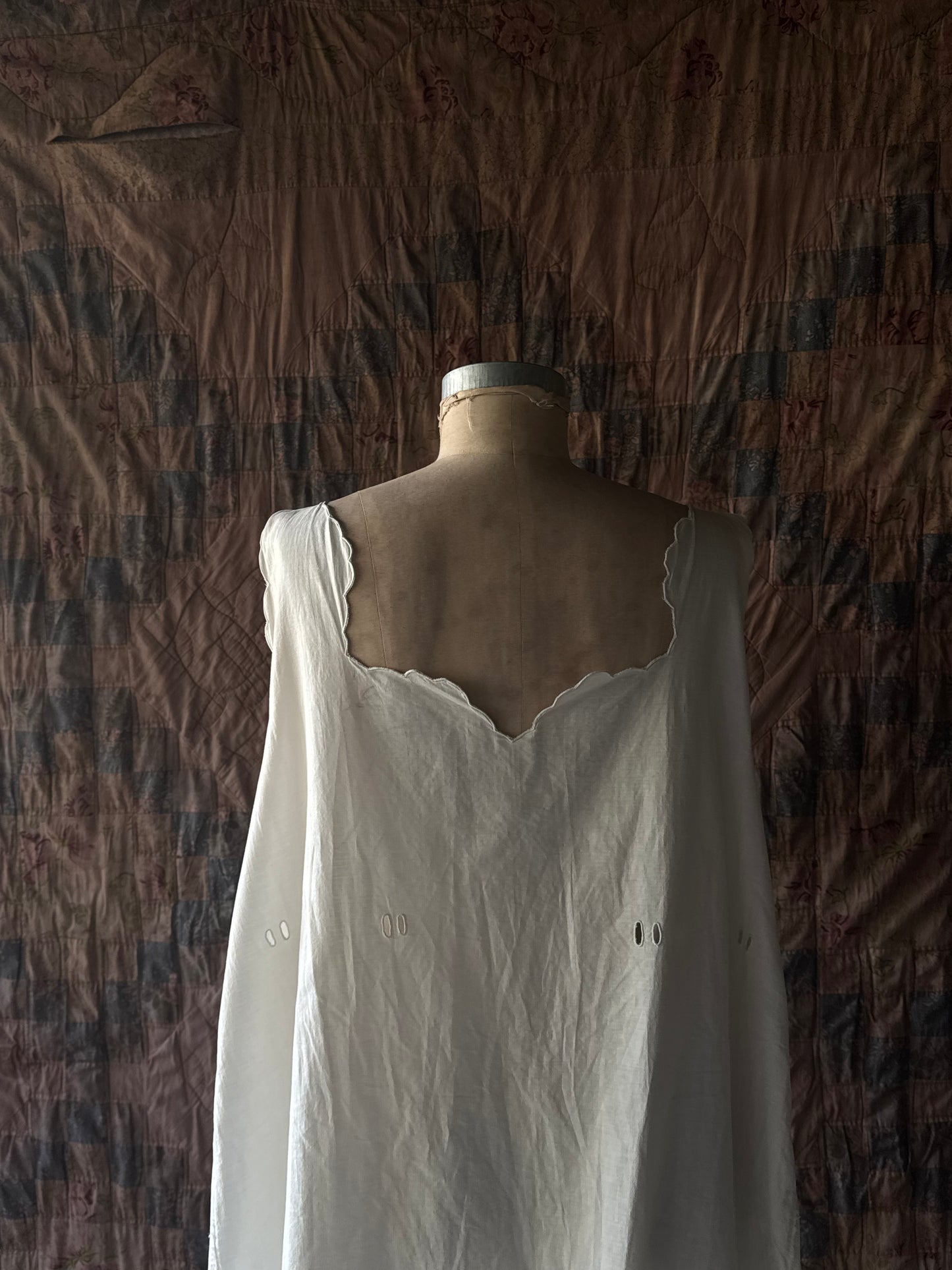 Antique Broderie Anglaise Cotton Chemise