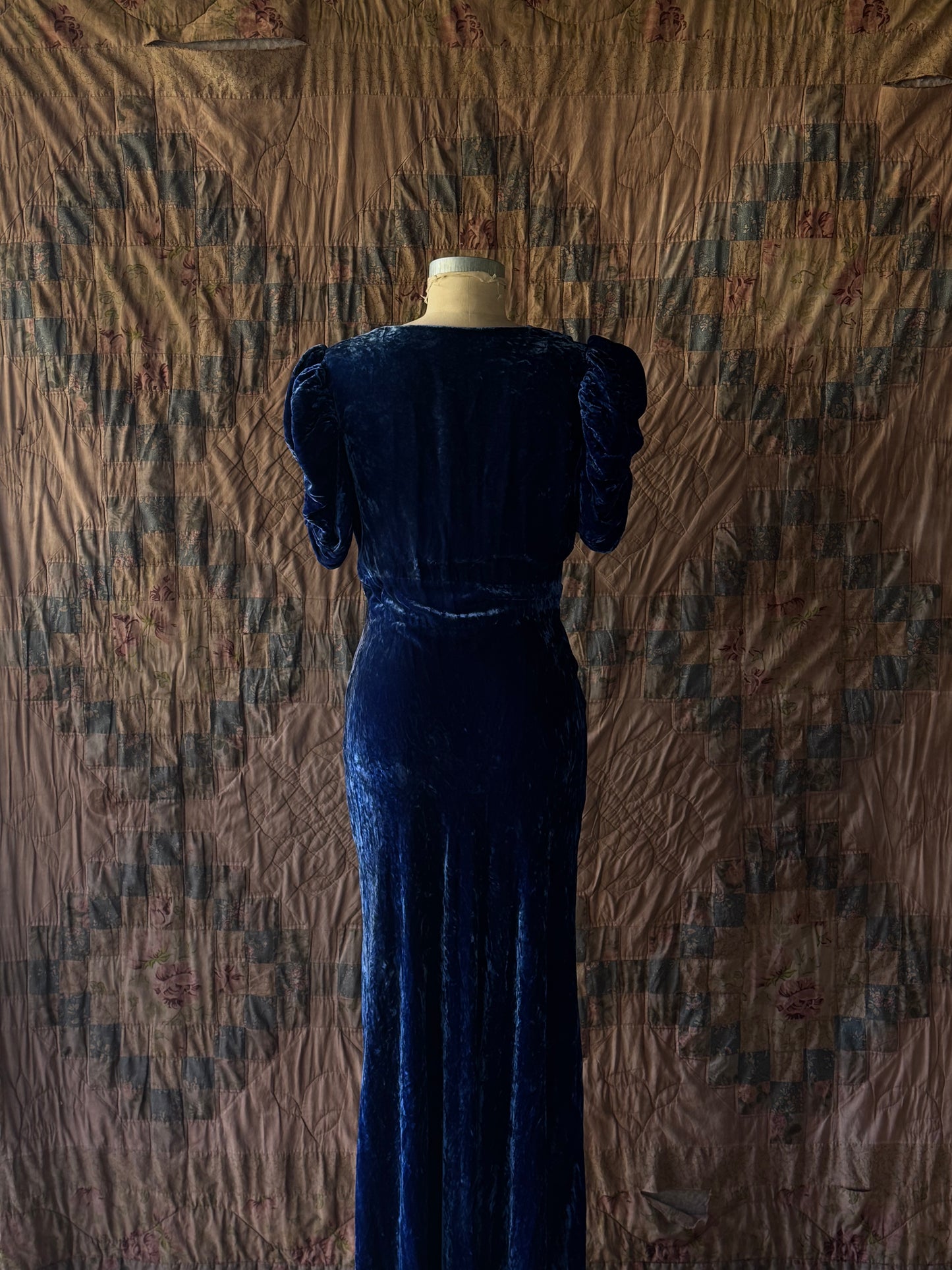 Antique Blue Velvet Gown (ON HOLD)