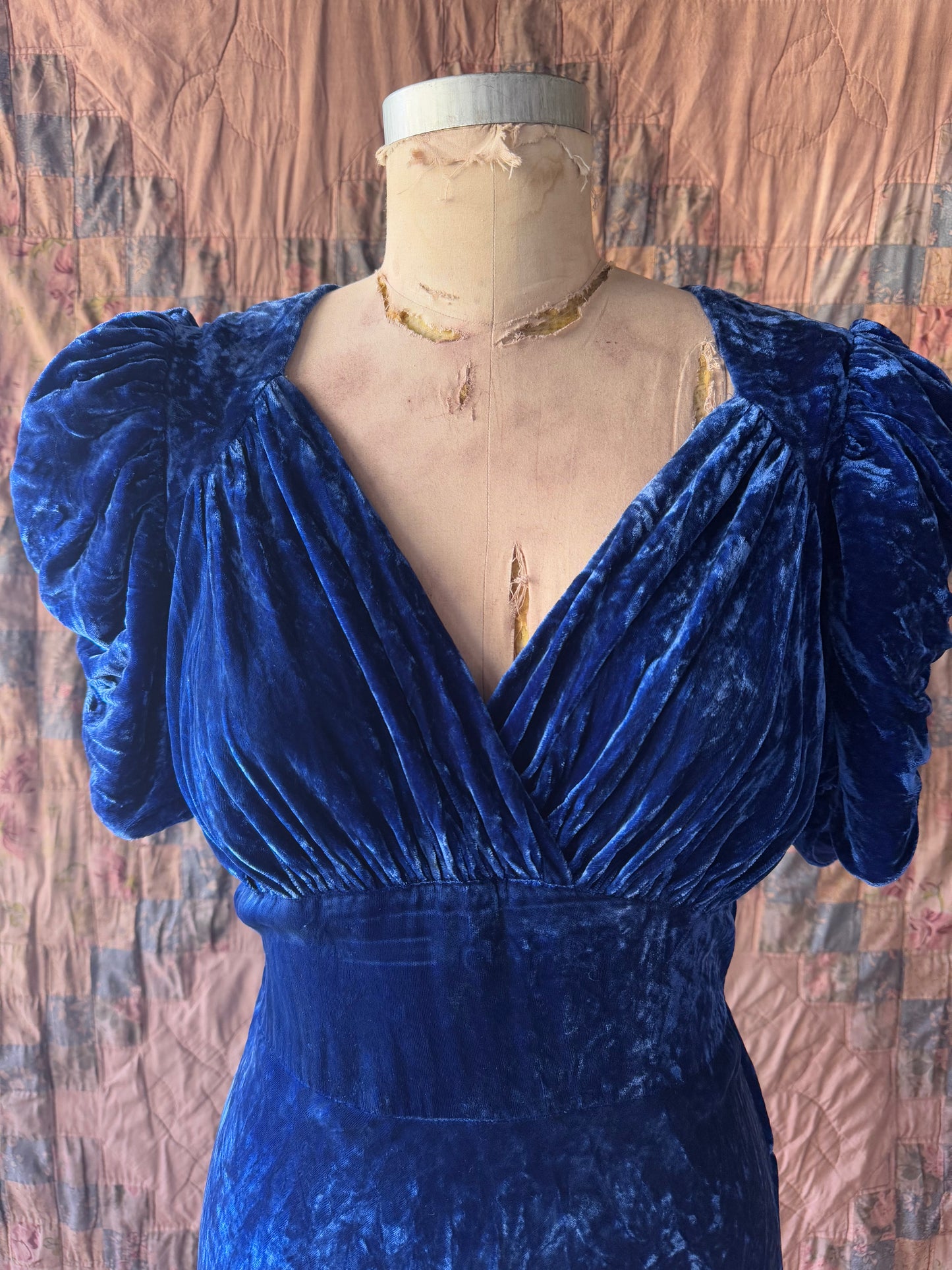 Antique Blue Velvet Gown (ON HOLD)